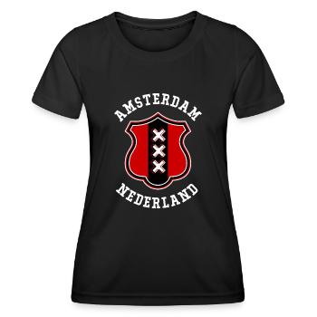 Amsterdam - T-shirt sport Femme - noir - Devant - AI Model Female 172 light (172cm)