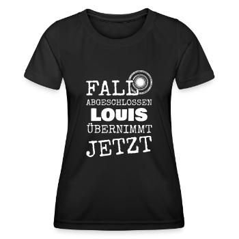Prénom Louis - T-shirt sport Femme - noir - Devant - AI Model Female 172 light (172cm)