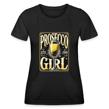 Prosecco Frau Woman Sekt JGA - Frauen Funktions-T-Shirt - Schwarz - Vorne - AI Model Female 172 light (172cm)