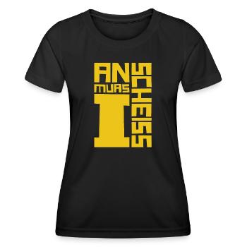 An scheiss muas i - Frauen Funktions-T-Shirt - Schwarz - Vorne - AI Model Female 172 light (172cm)