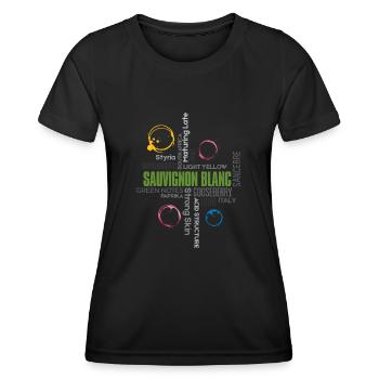 Sauvignon Blanc - Frauen Funktions-T-Shirt - Schwarz - Vorne - AI Model Female 172 light (172cm)