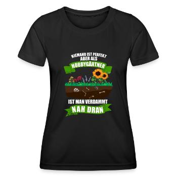 Hobbygärtner - Frauen Funktions-T-Shirt - Schwarz - Vorne - AI Model Female 172 light (172cm)