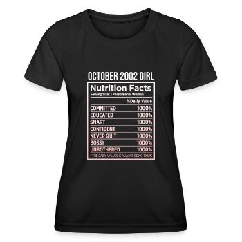 Octobre 2002 - Cadeau de 20e anniversaire. Légende. - T-shirt sport Femme - noir - Devant - AI Model Female 172 light (172cm)
