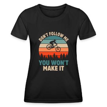 Mountain Bike Mtb Downhill Bike Cyclist Biker - Women's Functional T-Shirt - black - Front - AI Model Female 172 light (172cm)