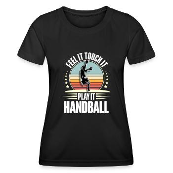 Handball Handballer - Frauen Funktions-T-Shirt - Schwarz - Vorne - AI Model Female 172 light (172cm)