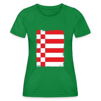 Bremen Flagge Bremer Fahne - Frauen Funktions-T-Shirt - Kelly Green - Vorne - AI Model Female 172 dark (172cm)