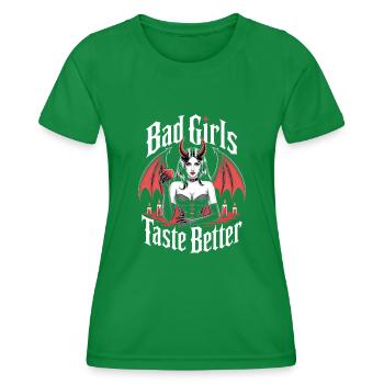 Les mauvaises filles ont meilleur goût ! Gothique Gothique Emo Baddie - T-shirt sport Femme - vert - Devant - AI Model Female 172 dark (172cm)