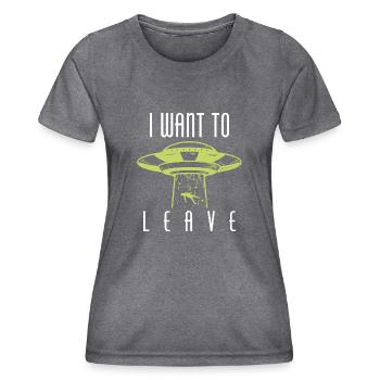 I Want To Leave - Frauen Funktions-T-Shirt - dunkle Melange  - Vorne - AI Model Female 172 light (172cm)