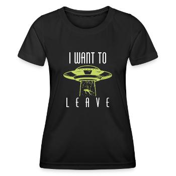I Want To Leave - Frauen Funktions-T-Shirt - Schwarz - Vorne - AI Model Female 172 light (172cm)