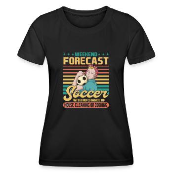 Fußball Spruch Mutter Geschenke Fussball Mama - Frauen Funktions-T-Shirt - Schwarz - Vorne - AI Model Female 172 light (172cm)