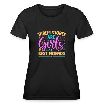 Thrift Shopper Are Girls Best Friends Thrift Store - Women's Functional T-Shirt - black - Front - AI Model Female 172 light (172cm)