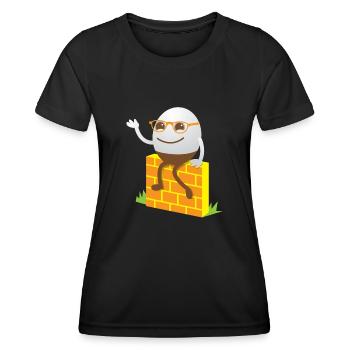 drôle mignon kawaii Humpty Dumpty - T-shirt sport Femme - noir - Devant - AI Model Female 172 light (172cm)