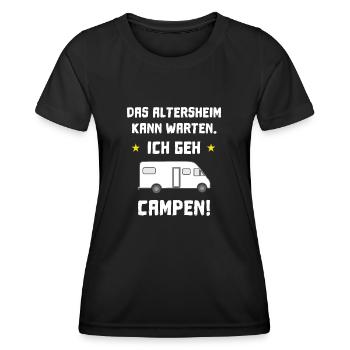 das Altersheim kann warten - Frauen Funktions-T-Shirt - Schwarz - Vorne - AI Model Female 172 light (172cm)