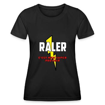 Râler c’est mon super pouvoir - T-shirt sport Femme - noir - Devant - AI Model Female 172 light (172cm)