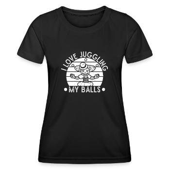 Circus Graphic I Love Juggling Balls Circus Gift - Women's Functional T-Shirt - black - Front - AI Model Female 172 light (172cm)