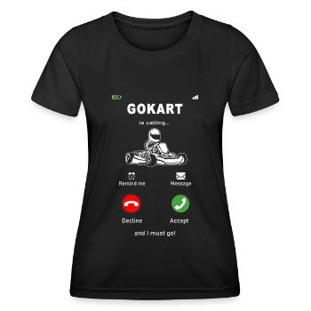 Gokart is calling - Women's Functional T-Shirt - black - Front - AI Model Female 172 light (172cm)