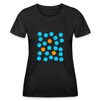 blaue punkte und drei orange punkte - Frauen Funktions-T-Shirt - Schwarz - Vorne - AI Model Female 172 light (172cm)