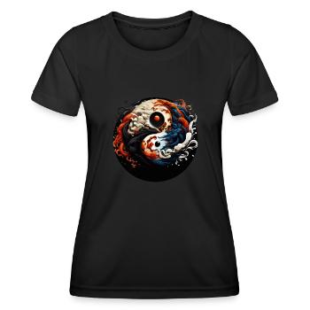Yin Yang - T-shirt sport Femme - noir - Devant - AI Model Female 172 light (172cm)