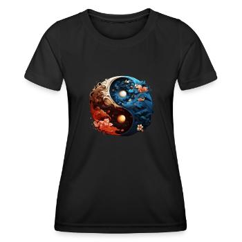 Yin Yang - T-shirt sport Femme - noir - Devant - AI Model Female 172 light (172cm)