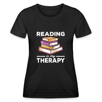 Book Reading Relax Therapy Book Lovers - Women's Functional T-Shirt - black - Front - AI Model Female 172 light (172cm)