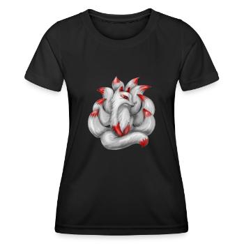 Neunschwänziger Fuchs Japanischer Fuchs - Frauen Funktions-T-Shirt - Schwarz - Vorne - AI Model Female 172 light (172cm)
