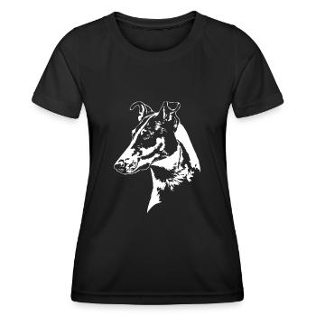 SHORTHAIR COLLIE Portrait Chien Chiens Wilsigns - T-shirt sport Femme - noir - Devant - AI Model Female 172 light (172cm)