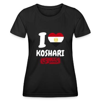 I love Koshari Egypt - Women's Functional T-Shirt - black - Front - AI Model Female 172 light (172cm)