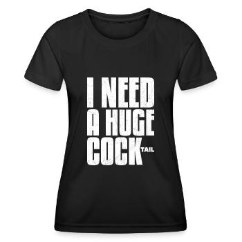 J’ai besoin d’un énorme cocktail - T-shirt sport Femme - noir - Devant - AI Model Female 172 light (172cm)