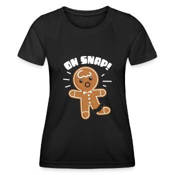 oh snap Design for a cartoon jokes fans - Women's Functional T-Shirt - black - Front - AI Model Female 172 light (172cm)
