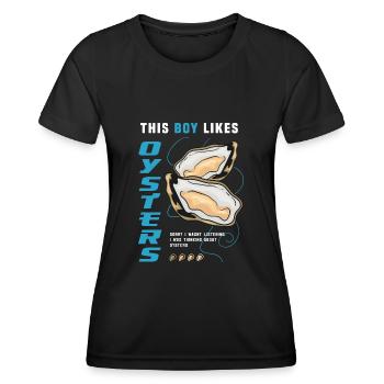 Boy Likes Oysters Ironic Seafood Chef - T-shirt sport Femme - noir - Devant - AI Model Female 172 light (172cm)