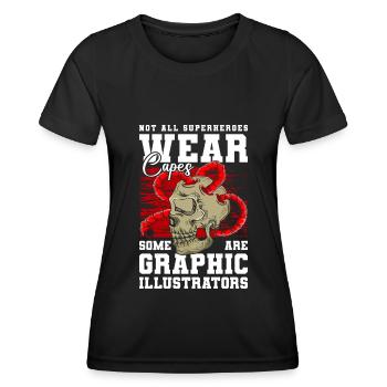 Illustrator Grafik Zeichnen - Frauen Funktions-T-Shirt - Schwarz - Vorne - AI Model Female 172 light (172cm)