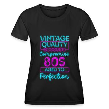 Leuchtfarben Cool Nostalgie - Frauen Funktions-T-Shirt - Schwarz - Vorne - AI Model Female 172 light (172cm)