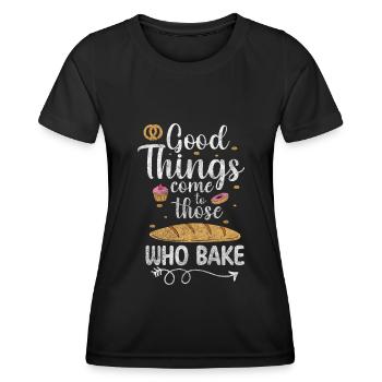 Bäcker Beruf Teig - Frauen Funktions-T-Shirt - Schwarz - Vorne - AI Model Female 172 light (172cm)