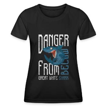 Shark Animal Diver Predator - Women's Functional T-Shirt - black - Front - AI Model Female 172 light (172cm)