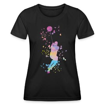 Lanceur de marteau Lancer de marteau Colorsplash - T-shirt sport Femme - noir - Devant - AI Model Female 172 light (172cm)