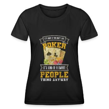Jeu de cartes Deck Double Head All In - T-shirt sport Femme - noir - Devant - AI Model Female 172 light (172cm)