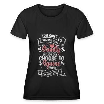 Regroupement familial, sécurité, enfants - T-shirt sport Femme - noir - Devant - AI Model Female 172 light (172cm)