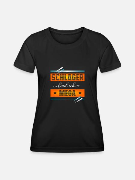 Schlager I find mega - Women's Functional T-Shirt - black