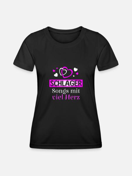Schlager songs with a lot of heart - Women's Functional T-Shirt - black