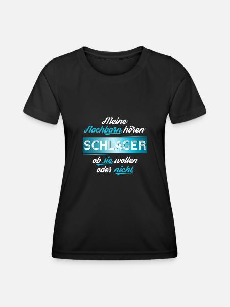 My neighbors listen to pop music - Women's Functional T-Shirt - black