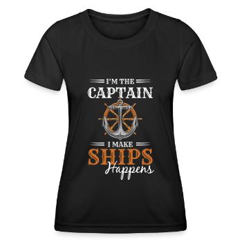 Maquette Captain Anchor - T-shirt sport Femme - noir - Devant - AI Model Female 172 light (172cm)