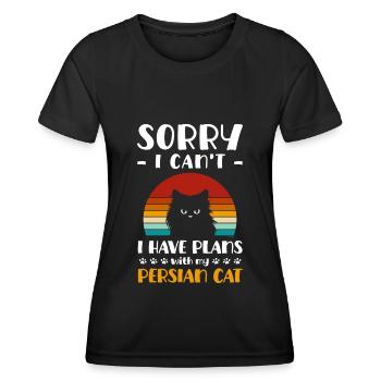 Perser Katze Katzendame Liebe - Frauen Funktions-T-Shirt - Schwarz - Vorne - AI Model Female 172 light (172cm)