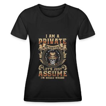 Schnüffler Spur Spürnase Sherlock - Frauen Funktions-T-Shirt - Schwarz - Vorne - AI Model Female 172 light (172cm)