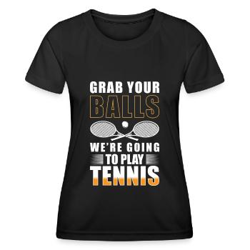Sport Schläger Verein - Frauen Funktions-T-Shirt - Schwarz - Vorne - AI Model Female 172 light (172cm)