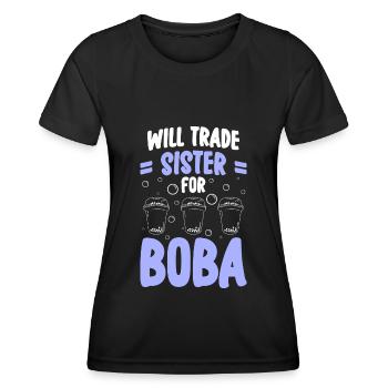 Thé glacé Boba Trend - T-shirt sport Femme - noir - Devant - AI Model Female 172 light (172cm)