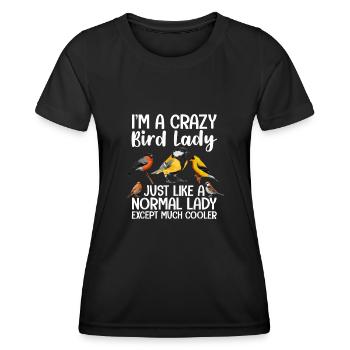 Je suis une dame aux oiseaux folle, tout comme une dame normale - T-shirt sport Femme - noir - Devant - AI Model Female 172 light (172cm)
