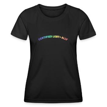 ZERTIFIZIERTER LGBT+ VERBÜNDETER - Frauen Funktions-T-Shirt - Schwarz - Vorne - AI Model Female 172 light (172cm)