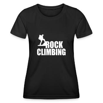 Logo de l’escalade - T-shirt sport Femme - noir - Devant - AI Model Female 172 light (172cm)