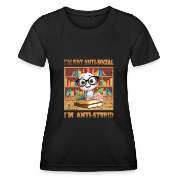 Smart Worm - Women's Functional T-Shirt - black - Front - AI Model Female 172 light (172cm)