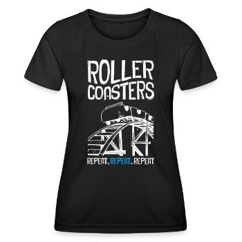 Roller Coaster Repeat - Women's Functional T-Shirt - black - Front - AI Model Female 172 light (172cm)